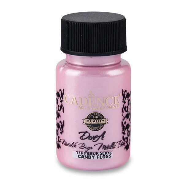 Metalická akrylová barva Cadence Dora Metalic - cukrová vata 50 ml
