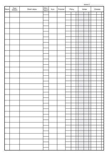 Valutová pokladní kniha A4 48 listů