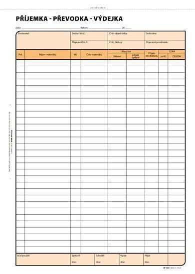 Příjemka-převodka-výdejka A4 100 listů NCR