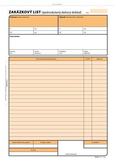 Zakázkový list A4 100 listů NCR