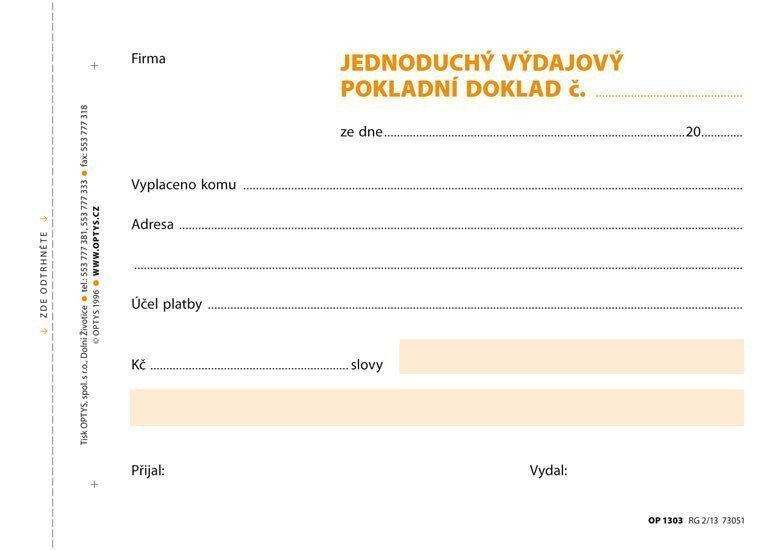 Výdajový doklad jednoduchý A6 100 listů NCR
