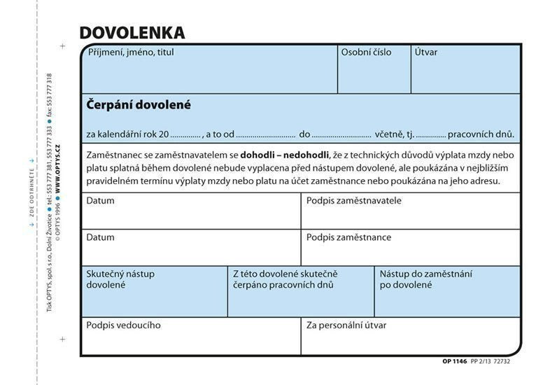 Dovolenka A6 100 listů