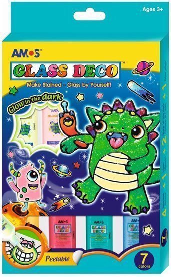 Barvy na sklo sada s barvami svítícími ve tmě - 7 barev 22 ml