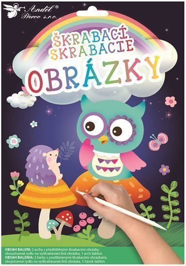 Vyškrabávací obrázky - Sovička 165 x 21 cm 2 ks