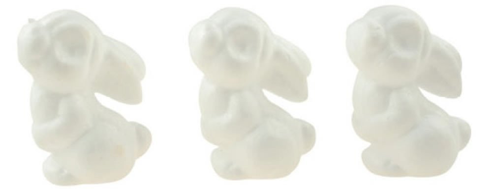 Dílky z polystyrenu zajíčci 7 cm 3 ks