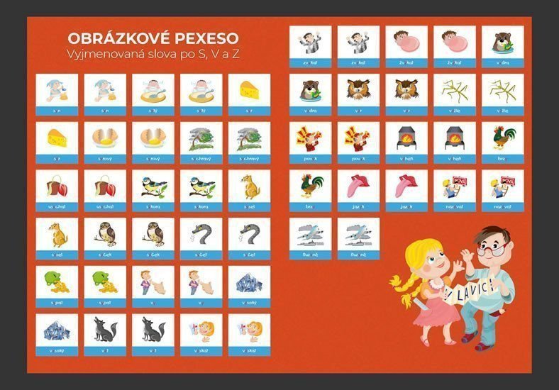 Pexeso Vyjmenovaná slova S V Z