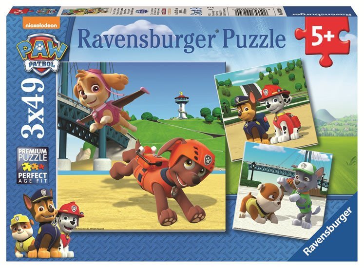 Puzzle Tlapková Patrola Psí tým 3x49 dílků