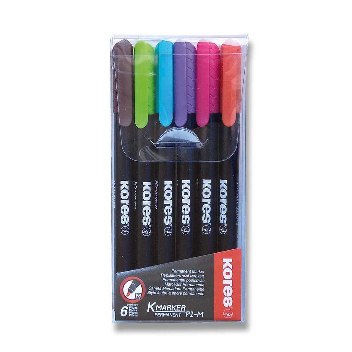 Kores K-MARKER Permanentní popisovač tenký hrot M 6 ks sada
