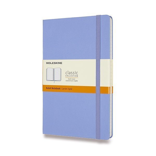 Zápisník Moleskine - tvrdé desky L linkovaný - nebesky modrý