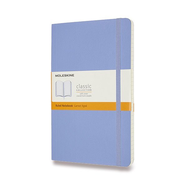 Zápisník Moleskine - měkké desky L linkovaný - nebesky modrý