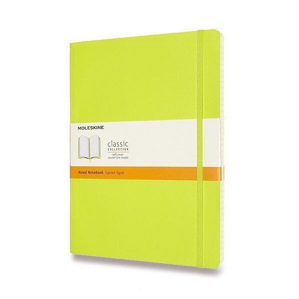 Zápisník Moleskine - měkké desky XL linkovaný - limetka