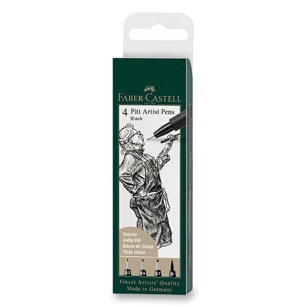 Faber - Castell Popisovač Pitt Artist Pen - černáSFMB 4 ks