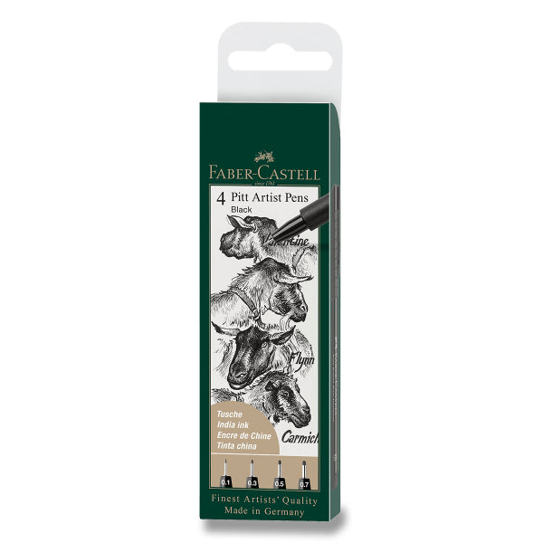 Faber - Castell Popisovač Pitt Artist Pen - černá 4 ks