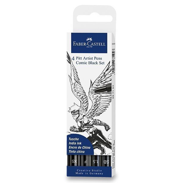 Faber - Castell Popisovač Pitt Artist Pen Comic - černé 4 ks
