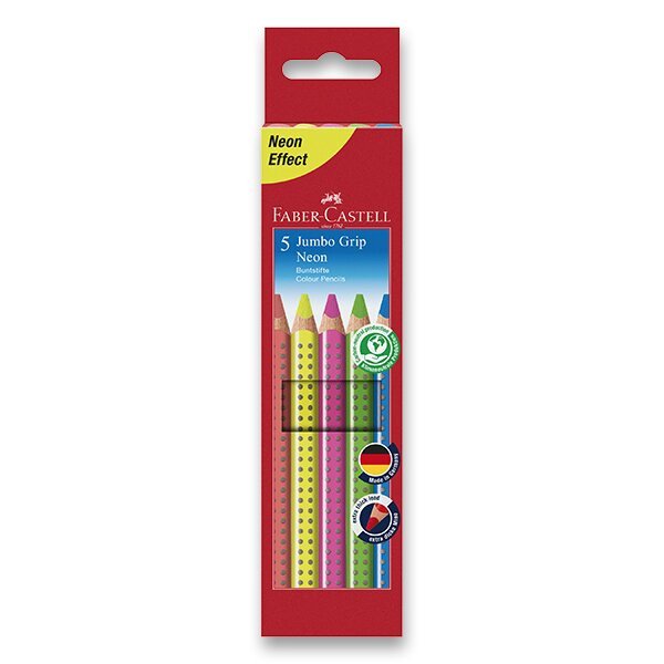 Faber - Castell Pastelky trojhranné Jumbo Grip - Neon 5 ks