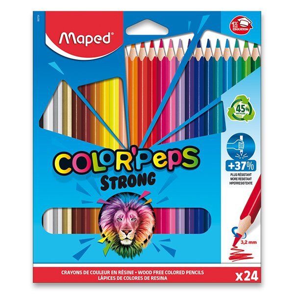 Maped - Bezdřevé pastelky ColorPeps Strong 24 ks