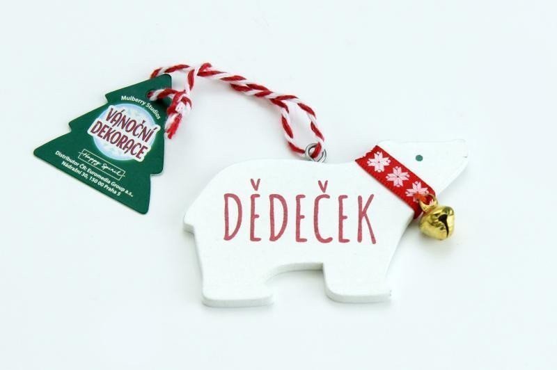 Vánoční dekorace lední medvěd DĚDEČEK