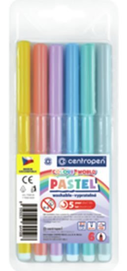 Centropen Fixy COLOUR WORLD 7550 trojboké sada 6 pastelových barev