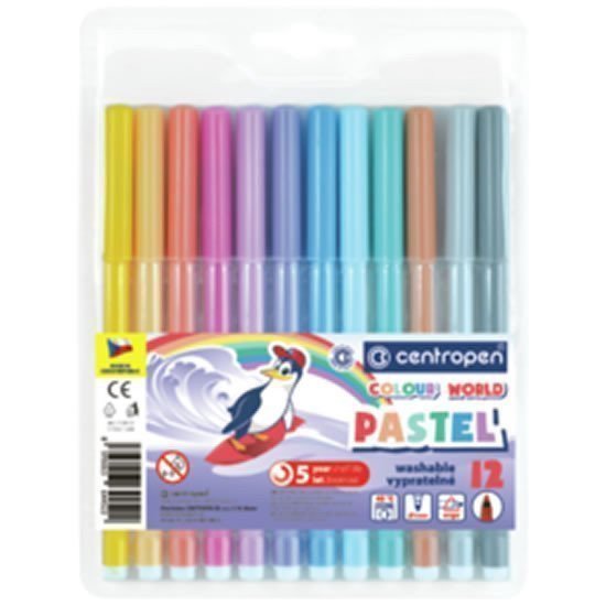 Centropen Fixy COLOUR WORLD 7550 trojboké sada 12 pastelových barev