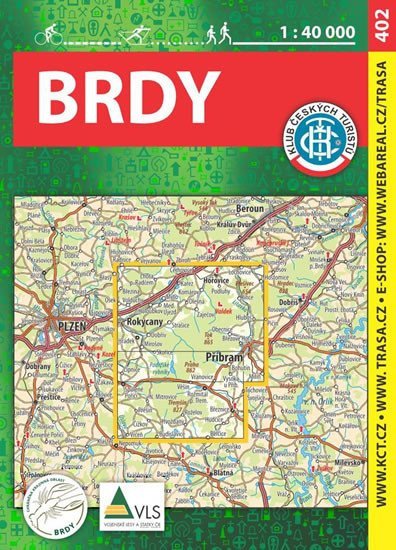 KČT 402 Brdy 140 000 Turistická mapa