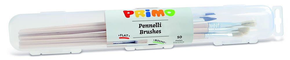 PRIMO Sada štětců v krabičce 10ks kulaté č23468 a ploché č02468
