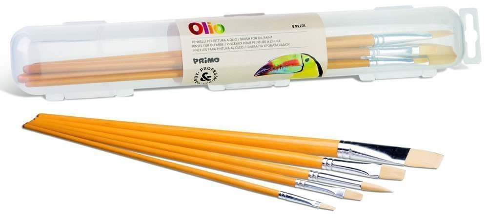 PRIMO Sada štětců LUX v krabičce 5ks ploché č261220 a kulaté č10