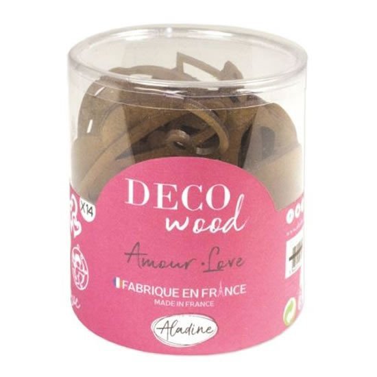 Dřevěné výřezy DecoWood - Láska 8 ks sada