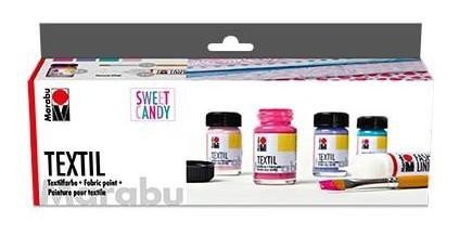 Marabu barva na textil sada Sweet Candy 4 x 15 ml