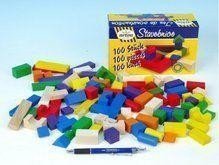 Kostky stavebnice dřevěné 100 ks v krabici