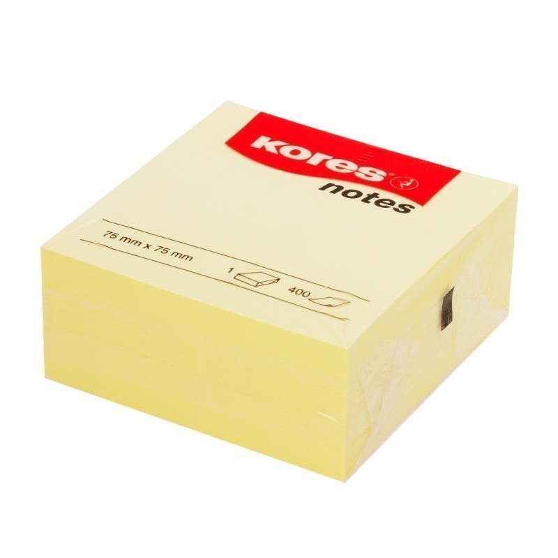 Samolepící bločky žluté CUBO 75x75 400 lístků v bločku