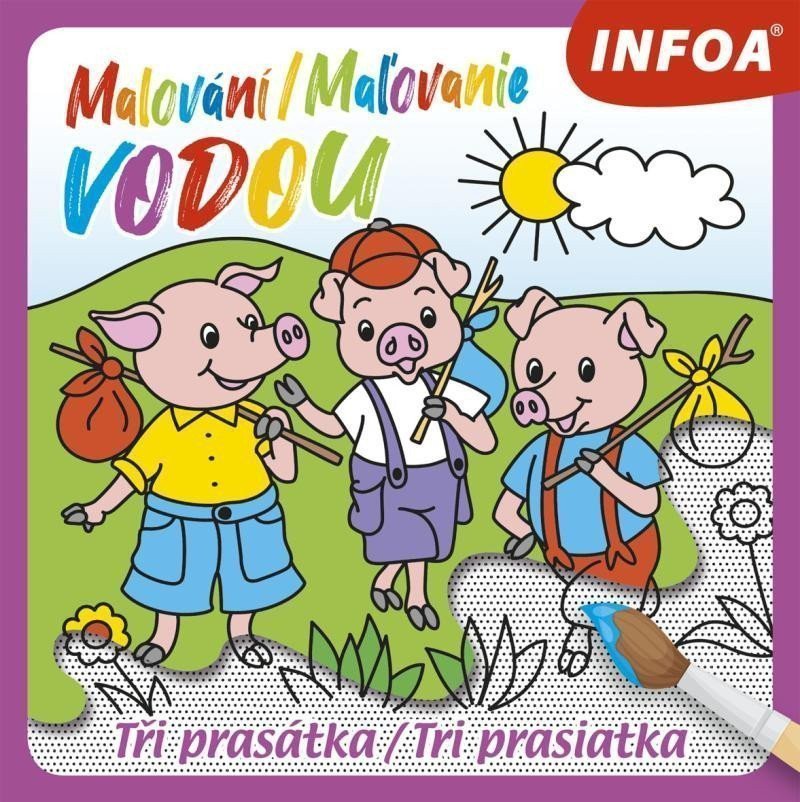 Malování Maľovanie vodou - Tři prasátky