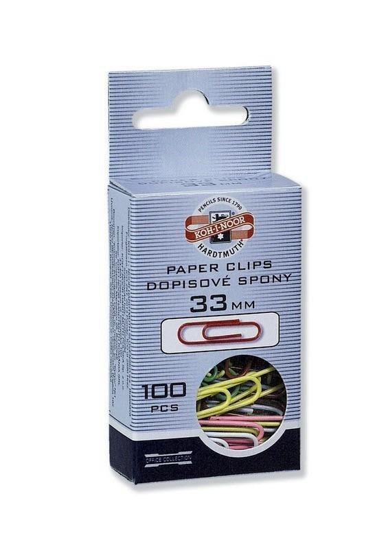 Koh-i-noor dopisové spony 33 mm barevné 100ks