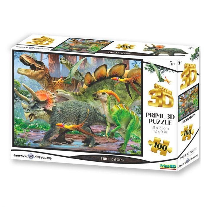 Puzzle 3D - Triceratops 100 dílků