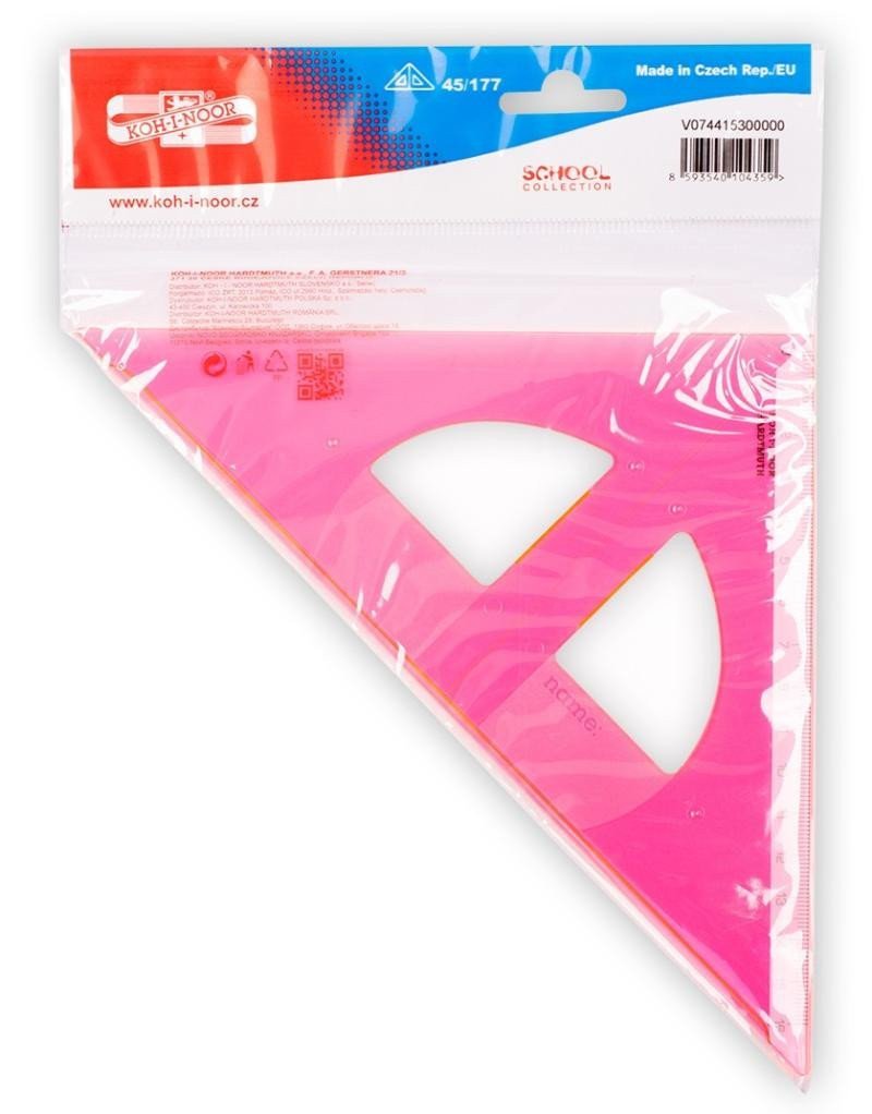 Koh-i-noor trojúhelník s kolmicí růžový 45177