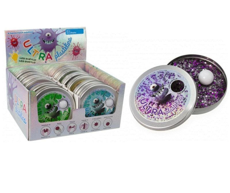 ULTRA svítící plastelína s led světlem - mix 6 barev