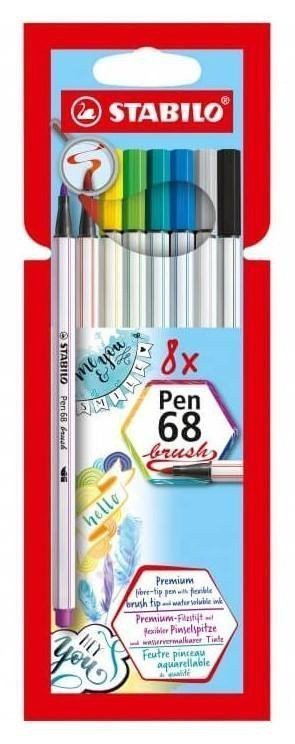Fixa STABILO Pen 68 brush sada 8 ks v pouzdru