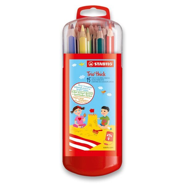 Pastelky STABILO Trio silné sada 15 ks v etui