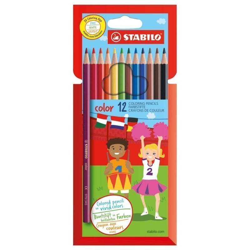 Pastelky STABILO color sada 12 ks v kartonovém pouzdru