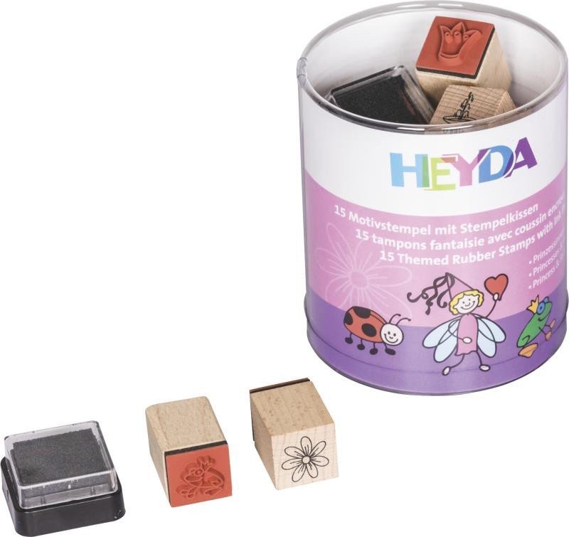 HEYDA Sada dřevěných razítek - princezny víly