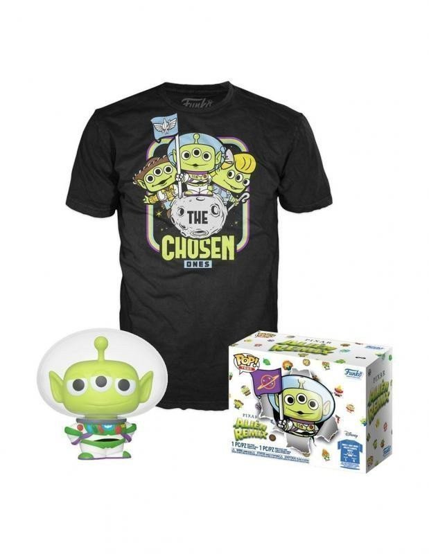 Funko POP Tee Pixar- Alien As Buzz GITD svítící ve tmě - velikost L