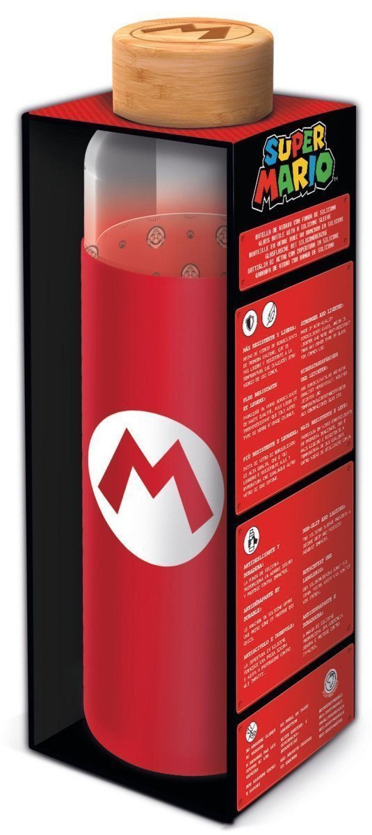 Skleněná láhev s návlekem - Super Mario 585 ml