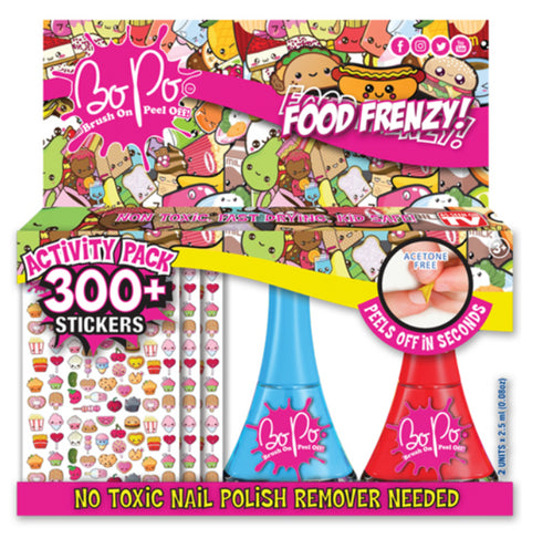 Bo Po Sada laků na nehty a samolepek - Jídlo mix různých barev laků