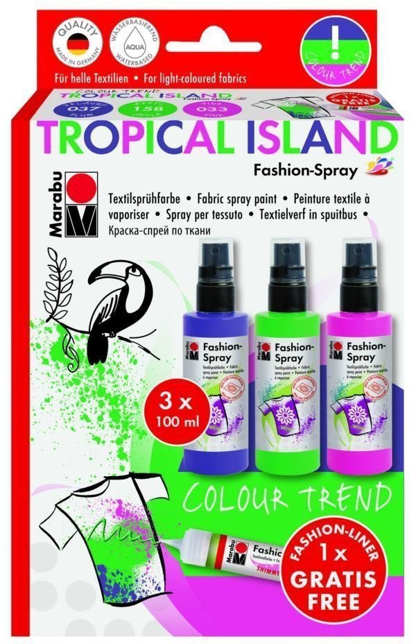 Marabu Sada barev na textil ve spreji - Tropical Island