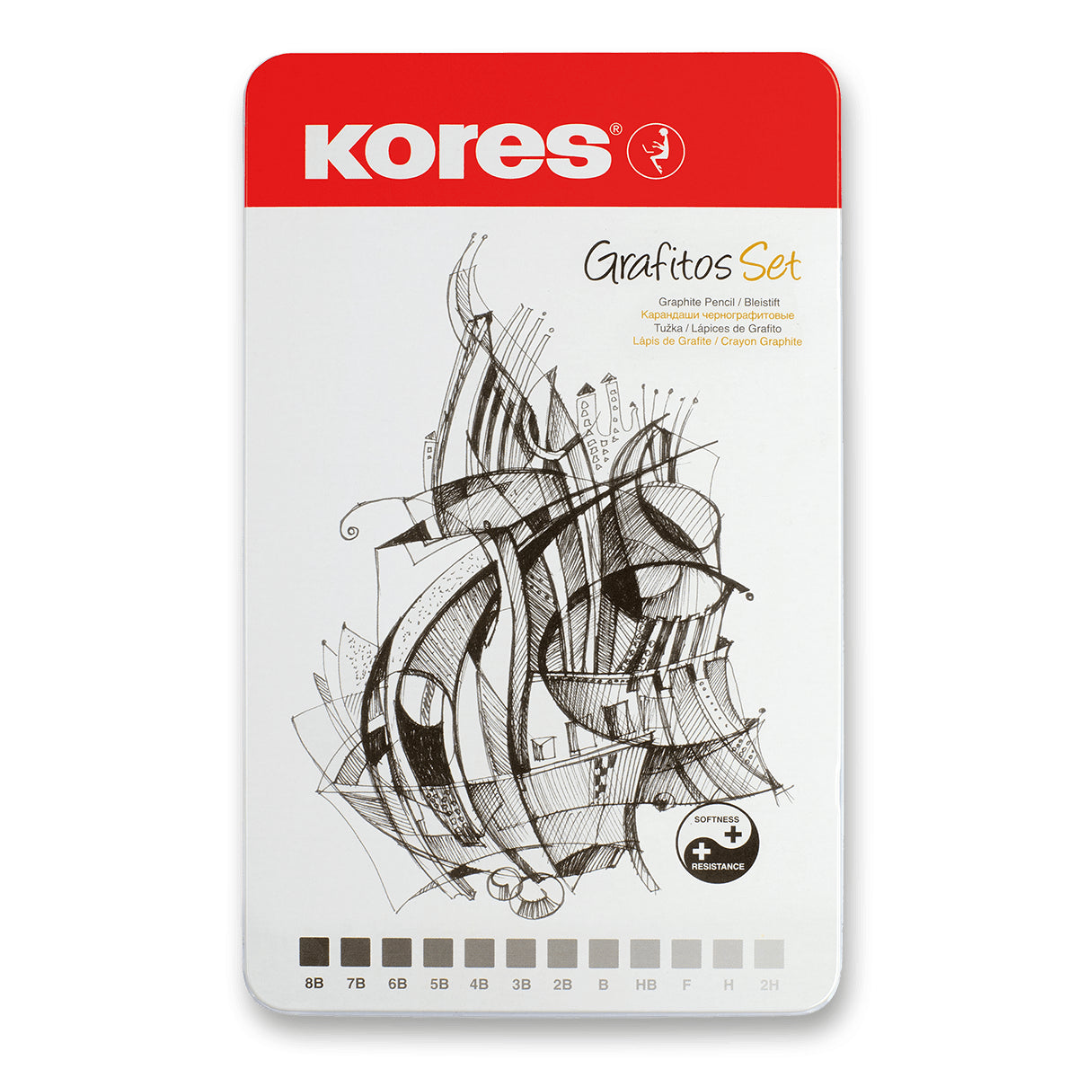 Kores Grafitos - souprava grafitových tužek 8B - 2H