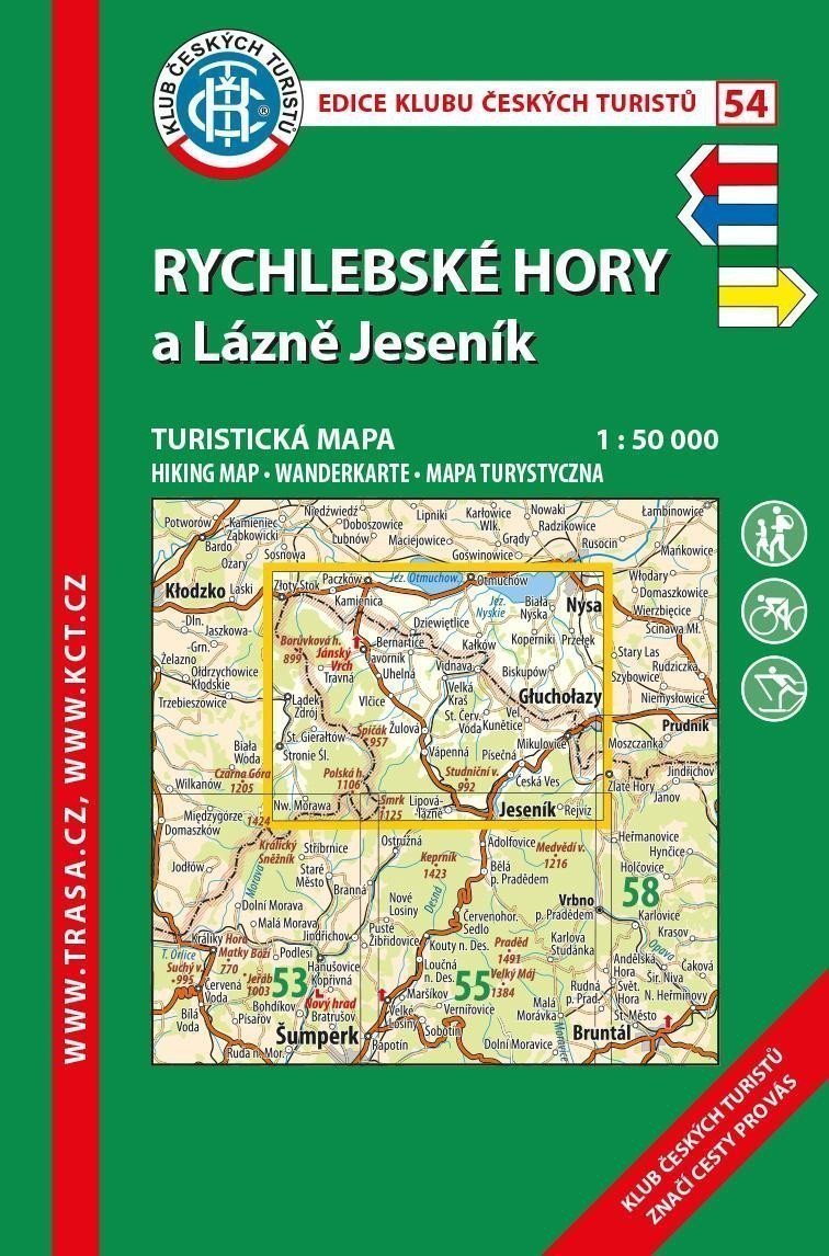 KČT 54 Rychlebské hory 150 000 turistická mapa