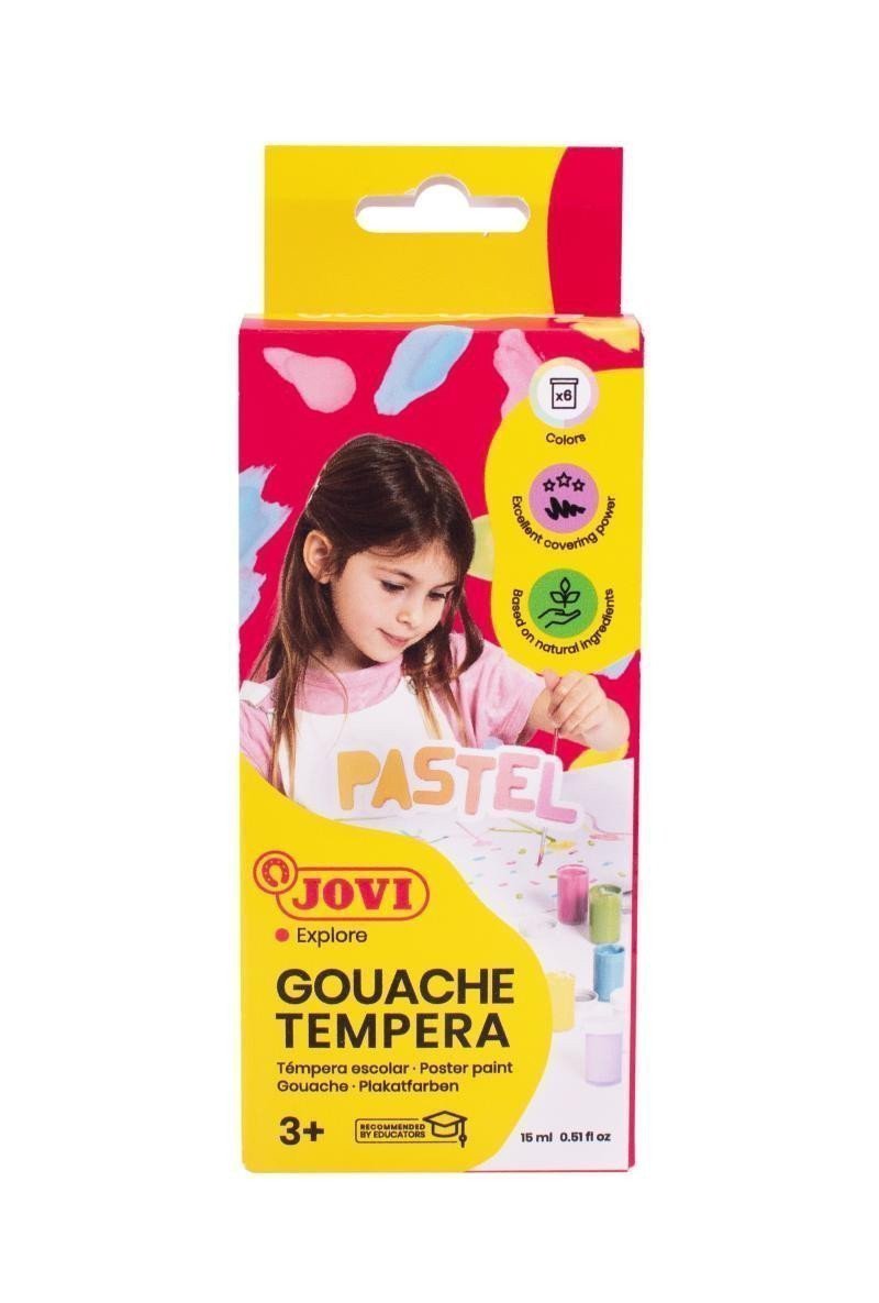 JOVI Pastel temperové barvy 6 x 15 ml štětec