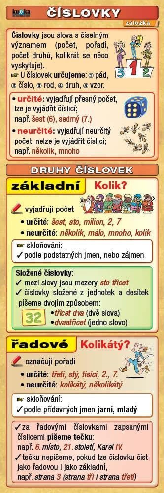 Záložka - Číslovky