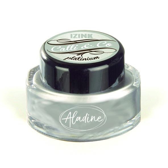 Kaligrafický inkoust Aladine IZINK CALLI CO - metalický platinový 15 ml