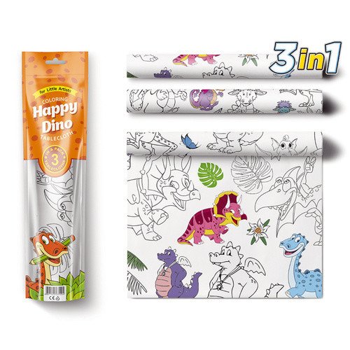PEXI Malovací ubrusy 3v1 - Šťastní Dinosauři Happy Dino