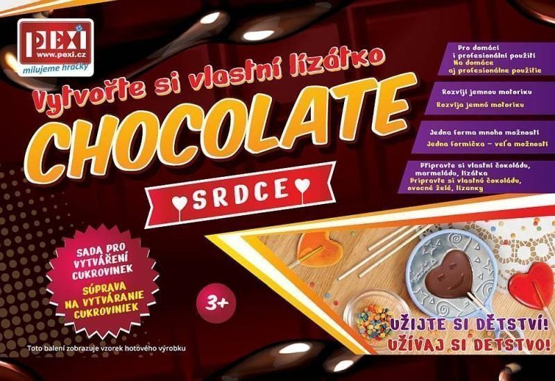 PEXI CHOCOLATE ART Vytvořte si vlastní lízátko- Srdce